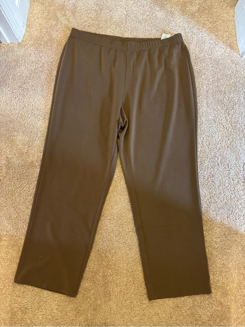 Susan Graver Milano Knit Straight Leg Pull-OnPants Desert Taupe Size 2X